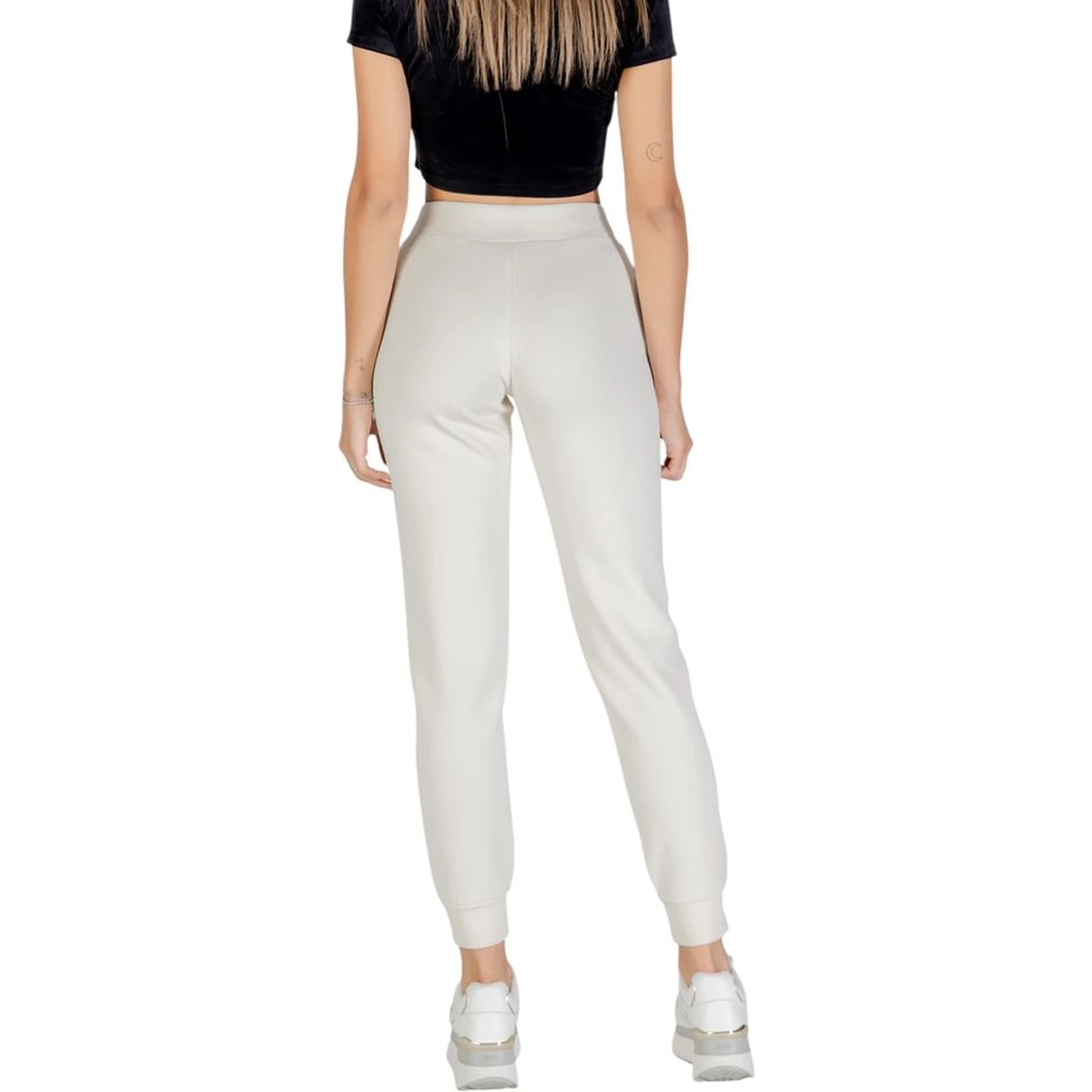 Cream Polyester Joggers (Workout Pants)