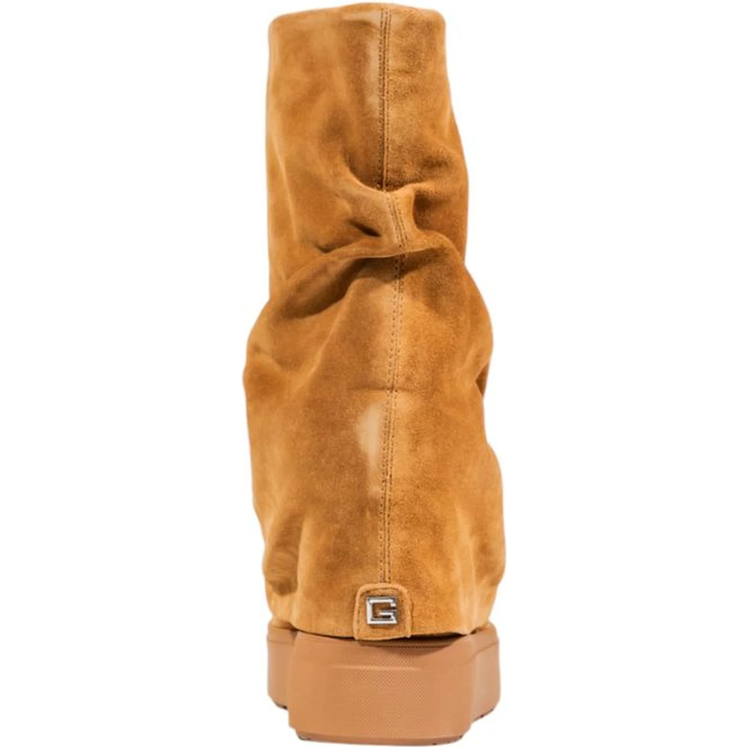 Beige Suede Leather Ankle Boots