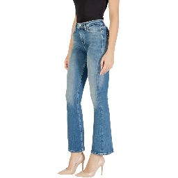 Blue Cotton Bootcut Jeans