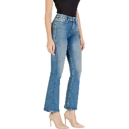 Blue Cotton Bootcut Jeans