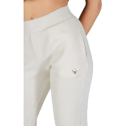 Cream Polyester Joggers (Workout Pants)