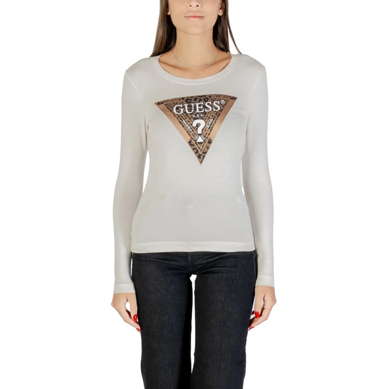 Cream Cotton Long Sleeve T-Shirt