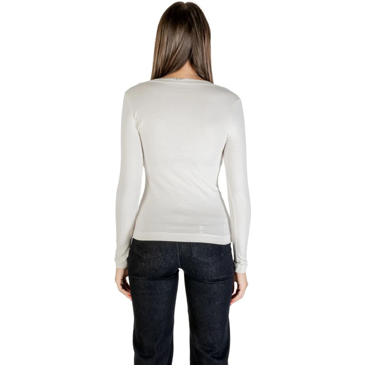 Cream Cotton Long Sleeve T-Shirt