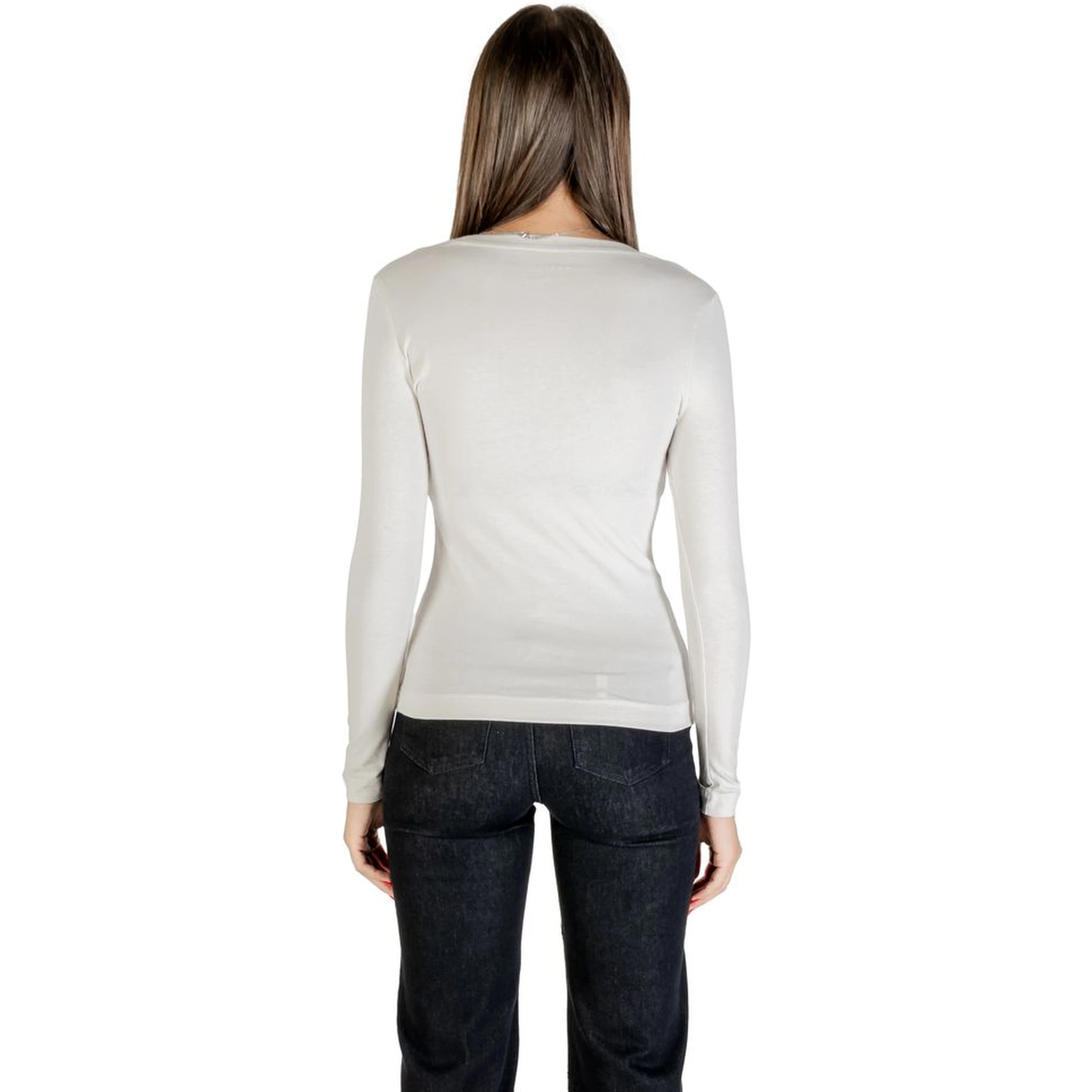Cream Cotton Long Sleeve T-Shirt