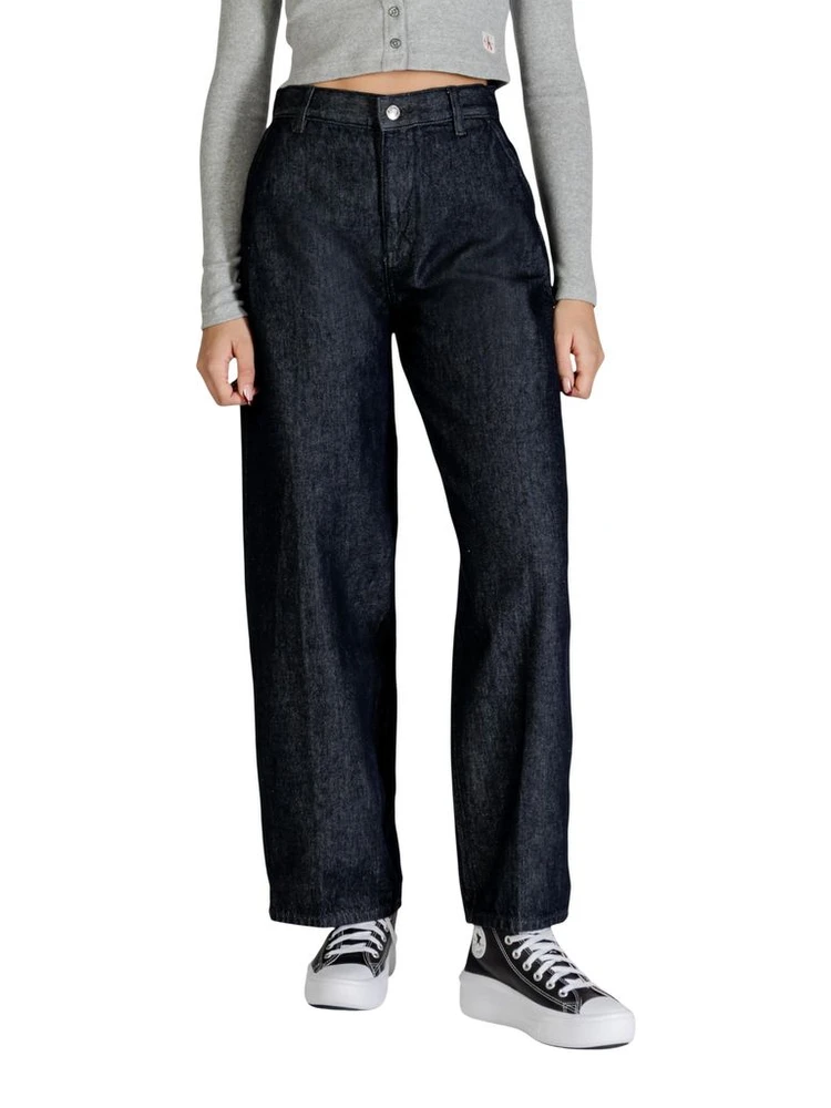 Blue Cotton Bootcut Jeans