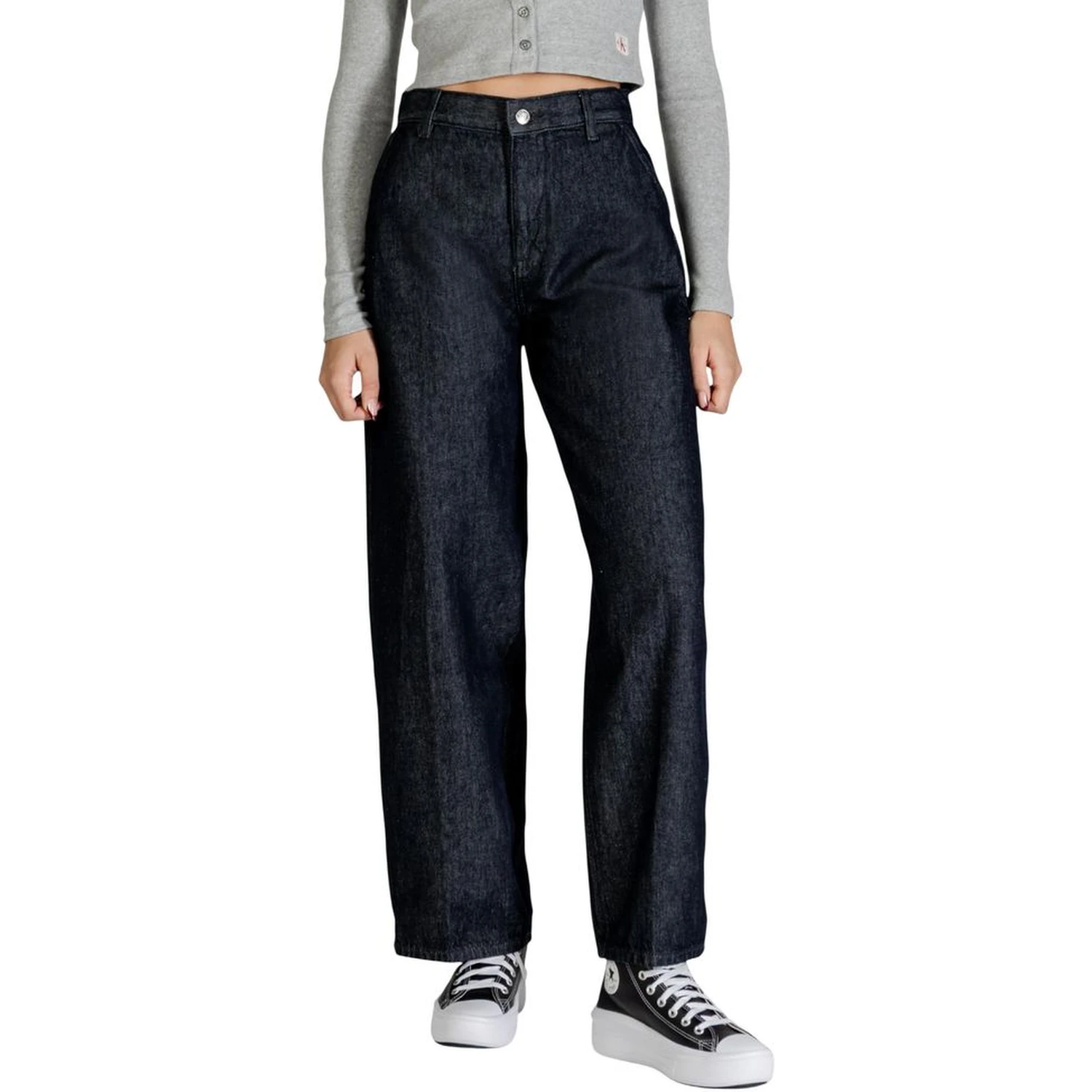 Blue Cotton Bootcut Jeans