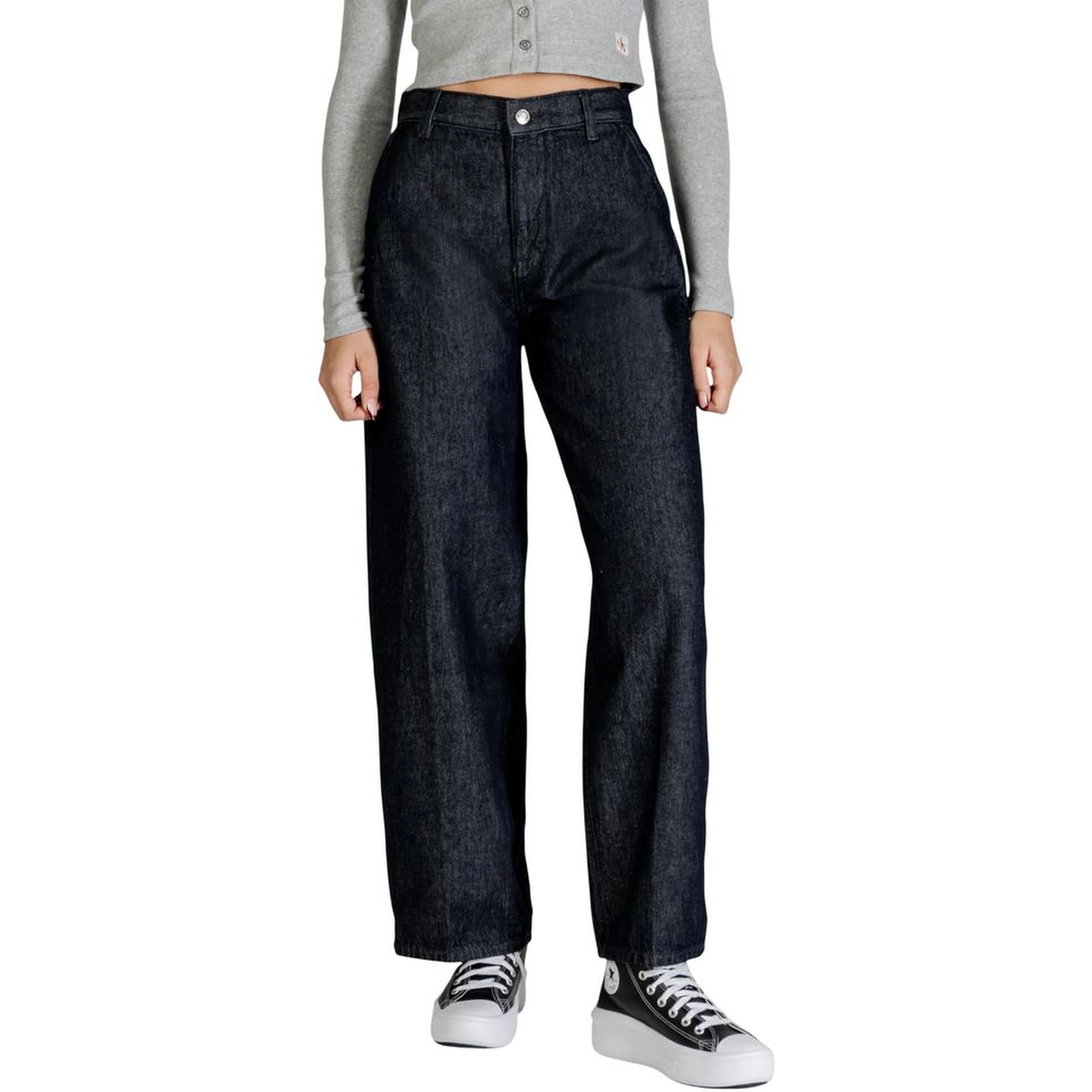 Blue Cotton Bootcut Jeans