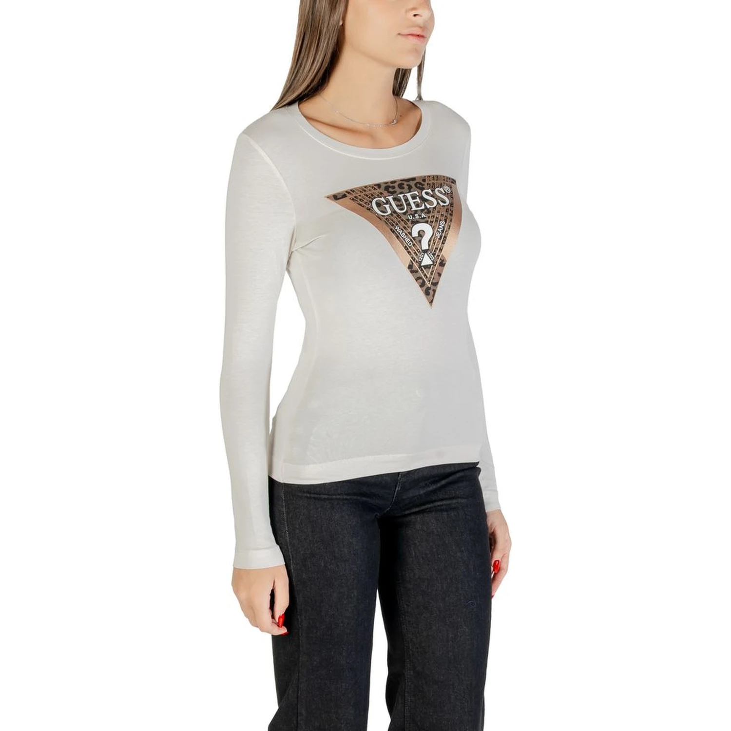 Cream Cotton Long Sleeve T-Shirt