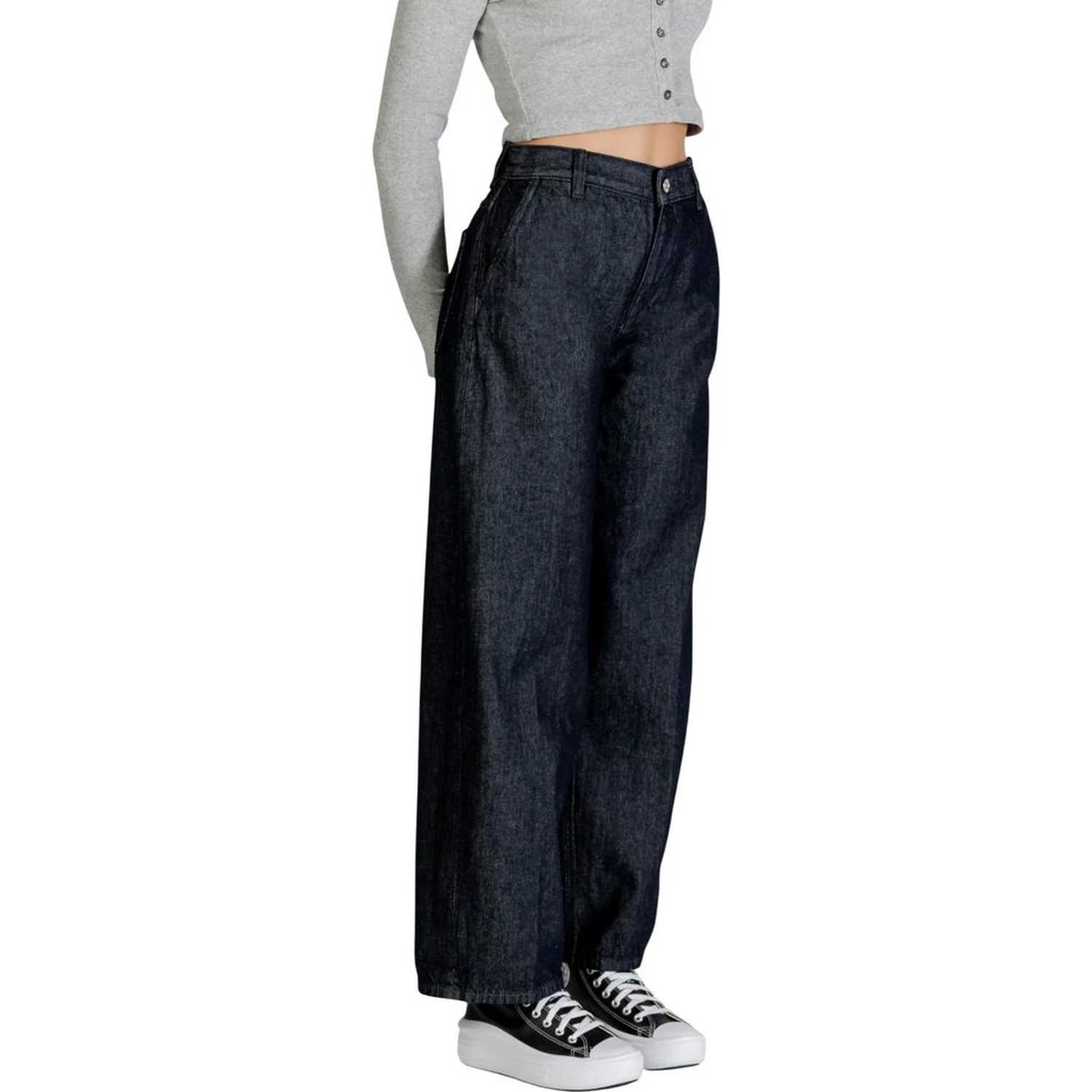 Blue Cotton Bootcut Jeans