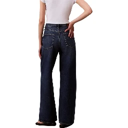 Blue Recycled Cotton Bootcut Jeans