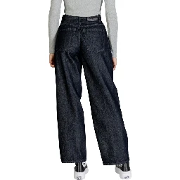 Blue Cotton Bootcut Jeans