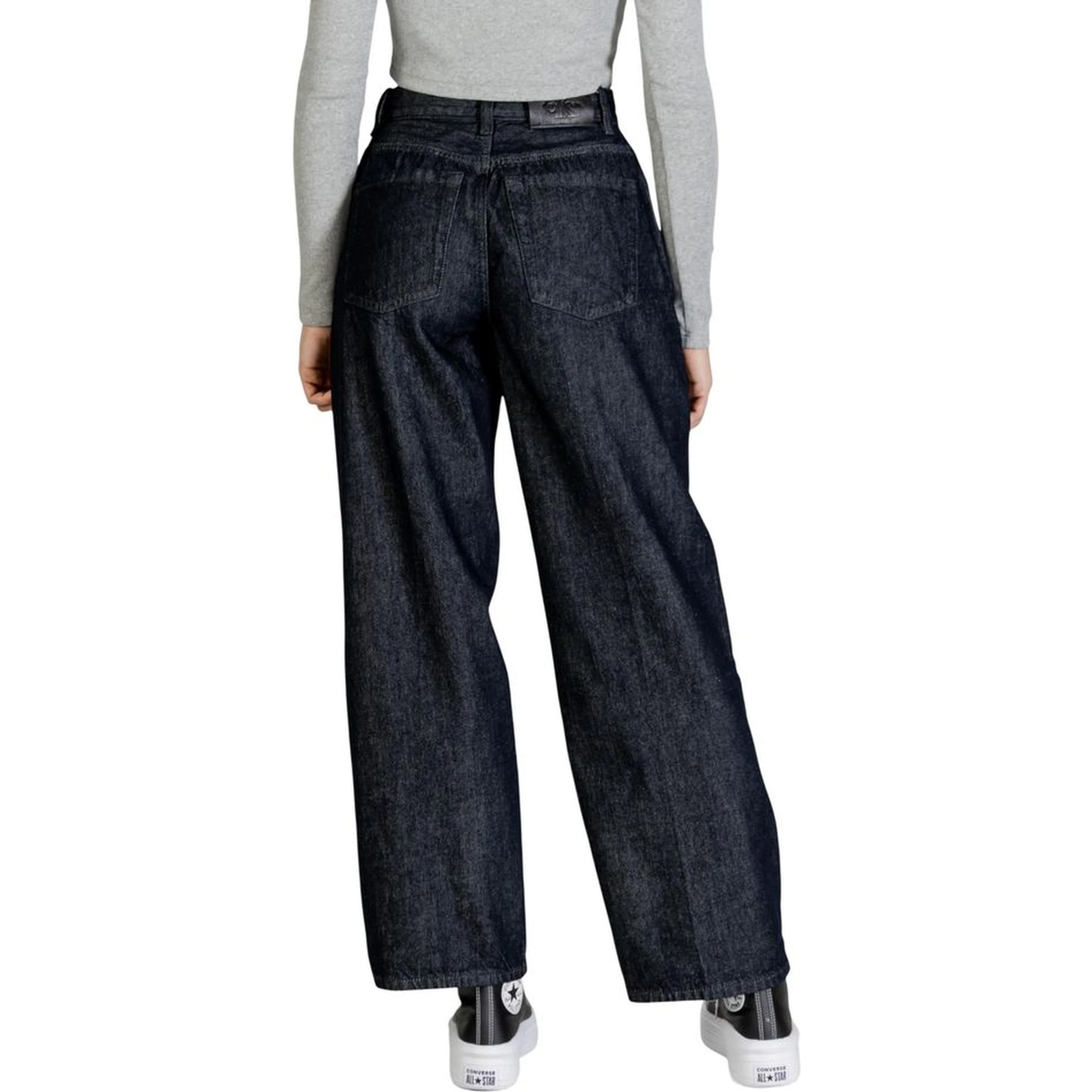 Blue Cotton Bootcut Jeans