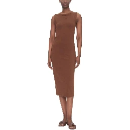 Brown Cotton Long Dress
