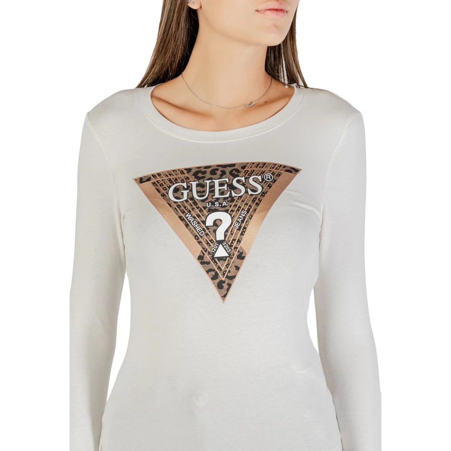 Cream Cotton Long Sleeve T-Shirt