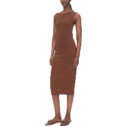 Brown Cotton Long Dress