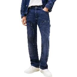 Blue Recycled Cotton Relaxed Fit Jeans