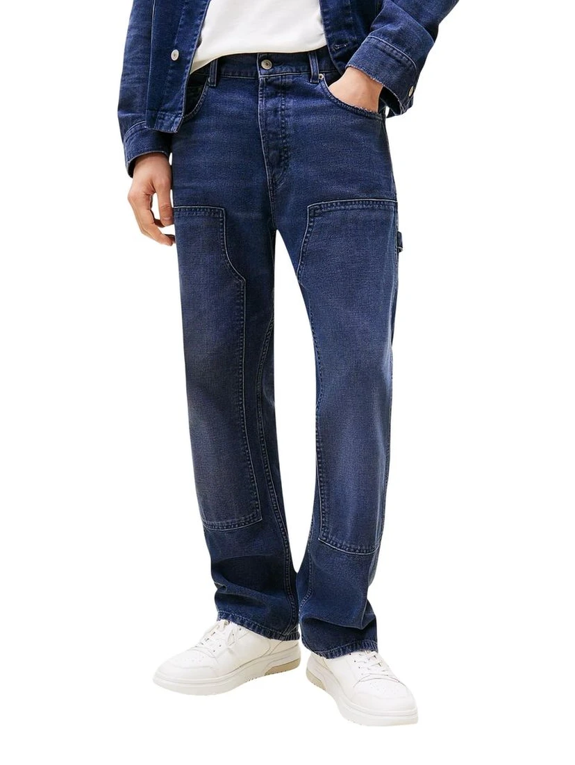 Blue Recycled Cotton Relaxed Fit Jeans