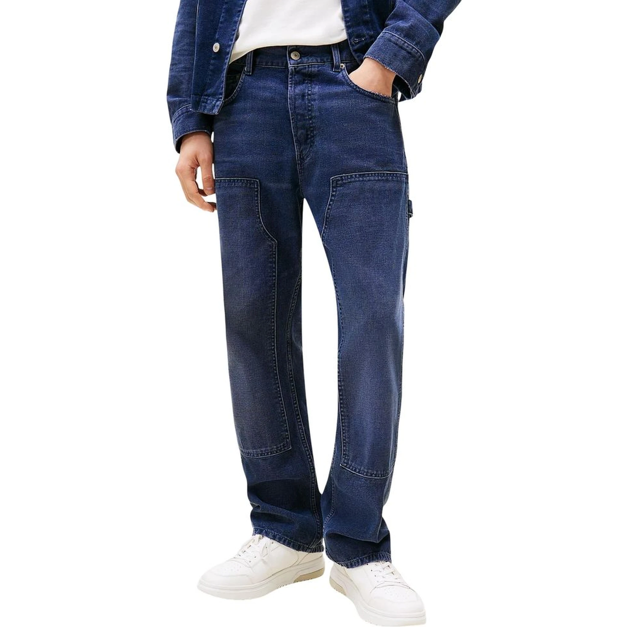 Blue Recycled Cotton Relaxed Fit Jeans