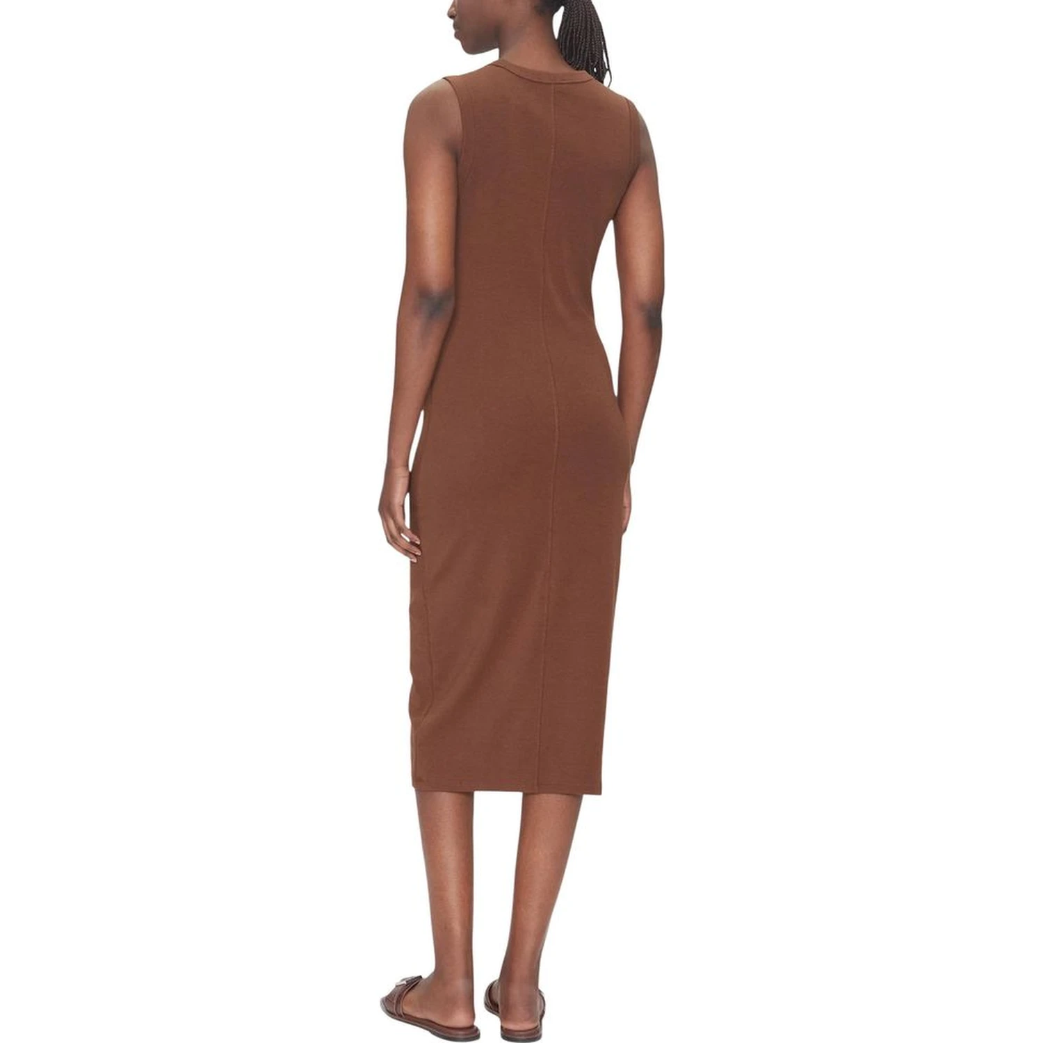 Brown Cotton Long Dress