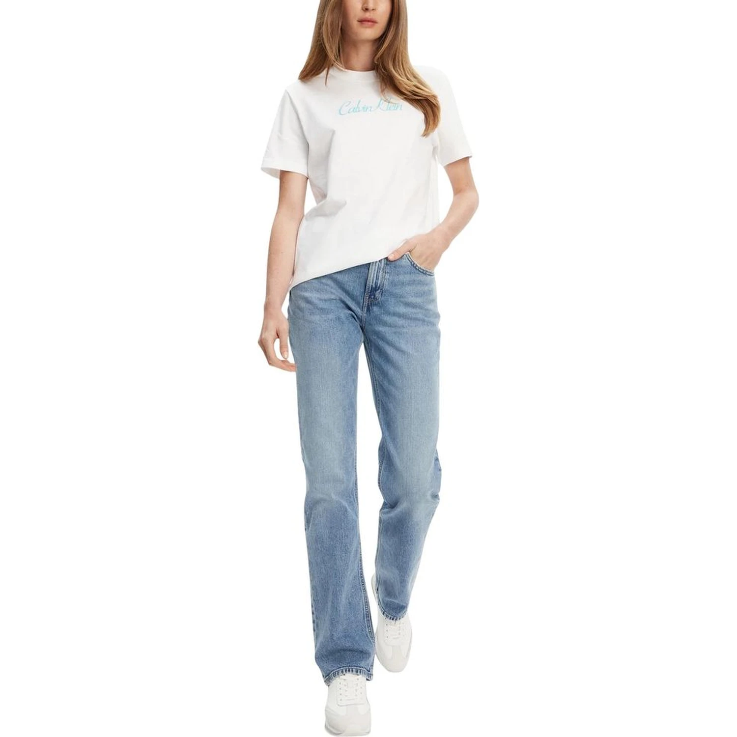 Blue Recycled Cotton Mom Jeans