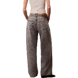 Gray Cotton Boyfriend Jeans