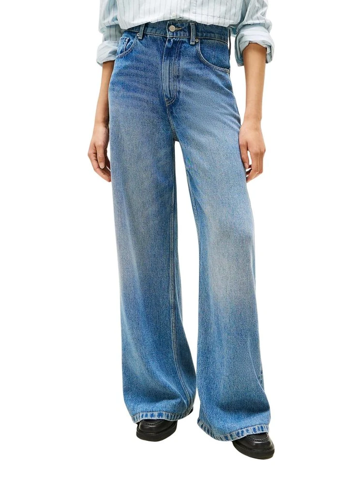 Blue Lyocell Bootcut Jeans