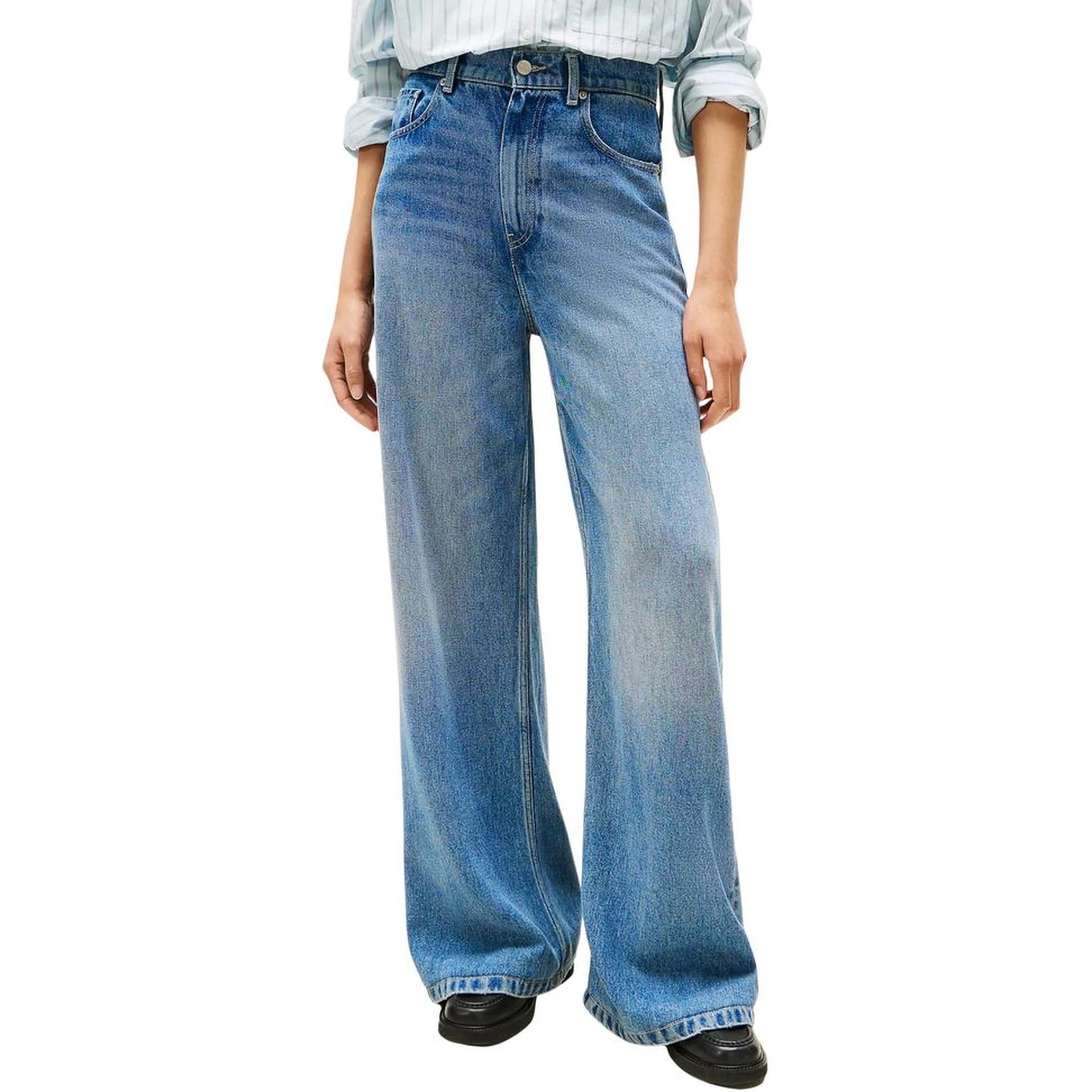 Blue Lyocell Bootcut Jeans