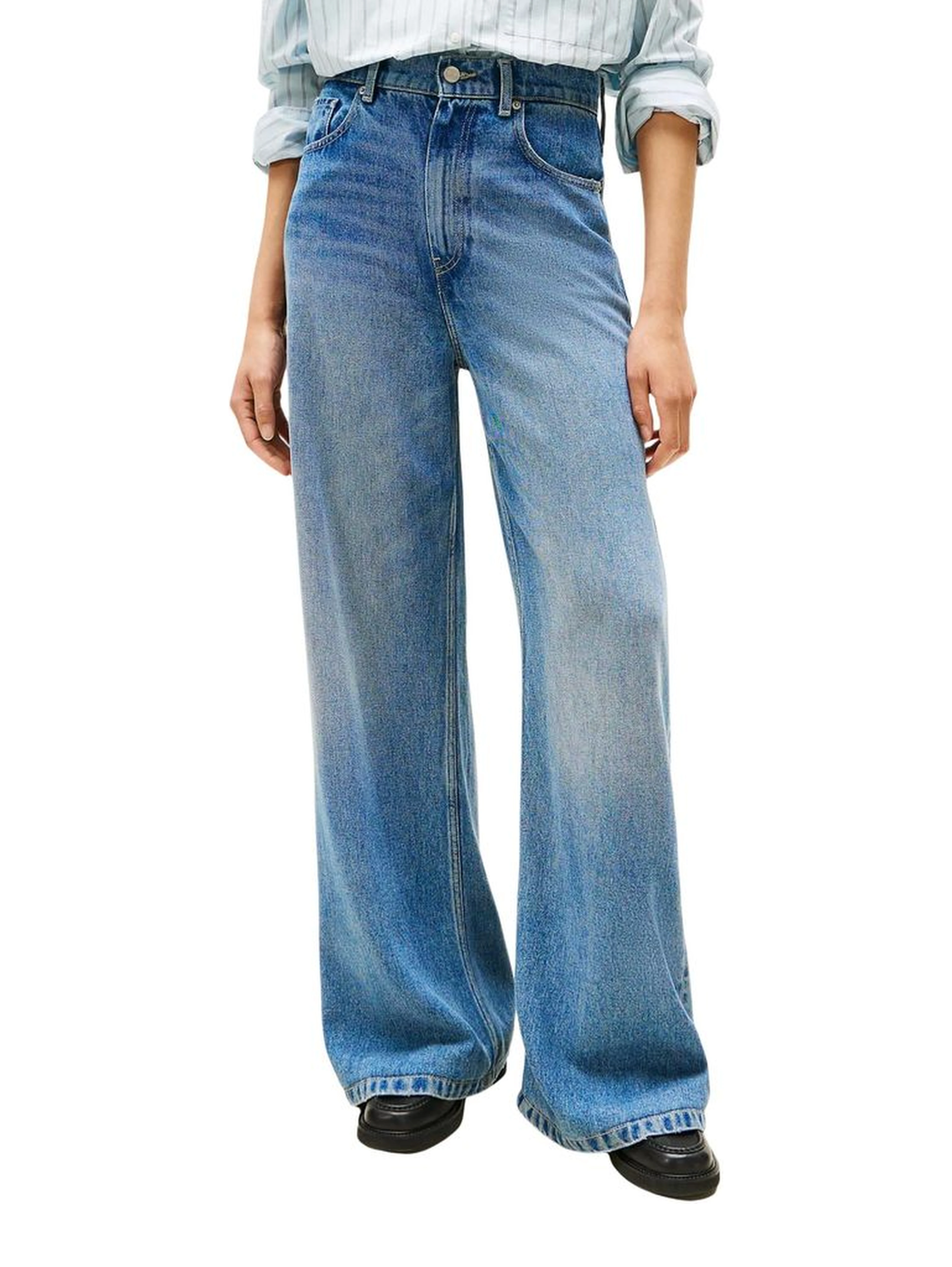 Blue Lyocell Bootcut Jeans