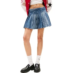 Blue Recycled Cotton Mini Skirt