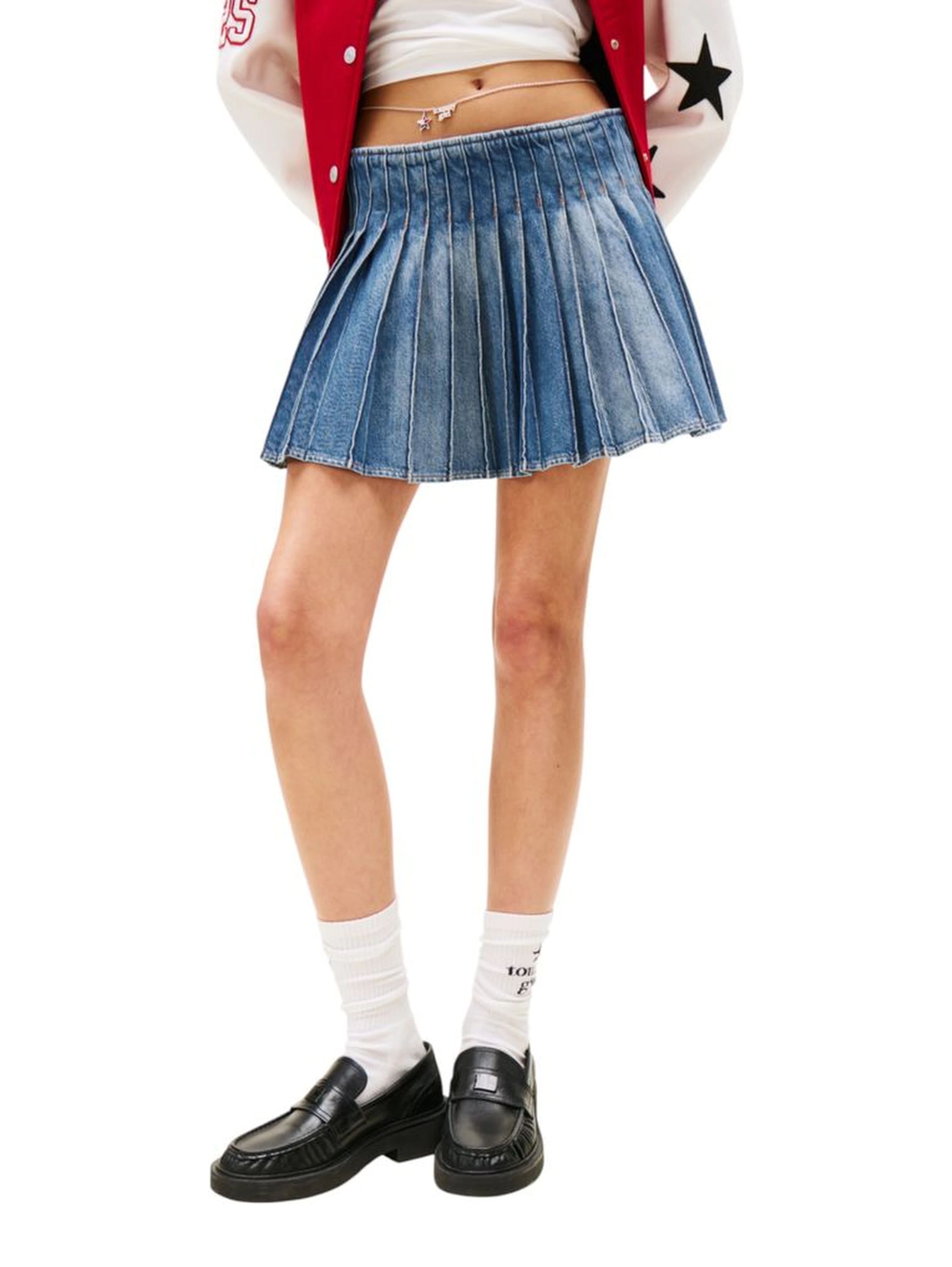 Blue Recycled Cotton Mini Skirt