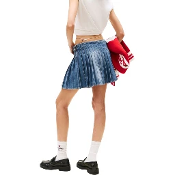Blue Recycled Cotton Mini Skirt
