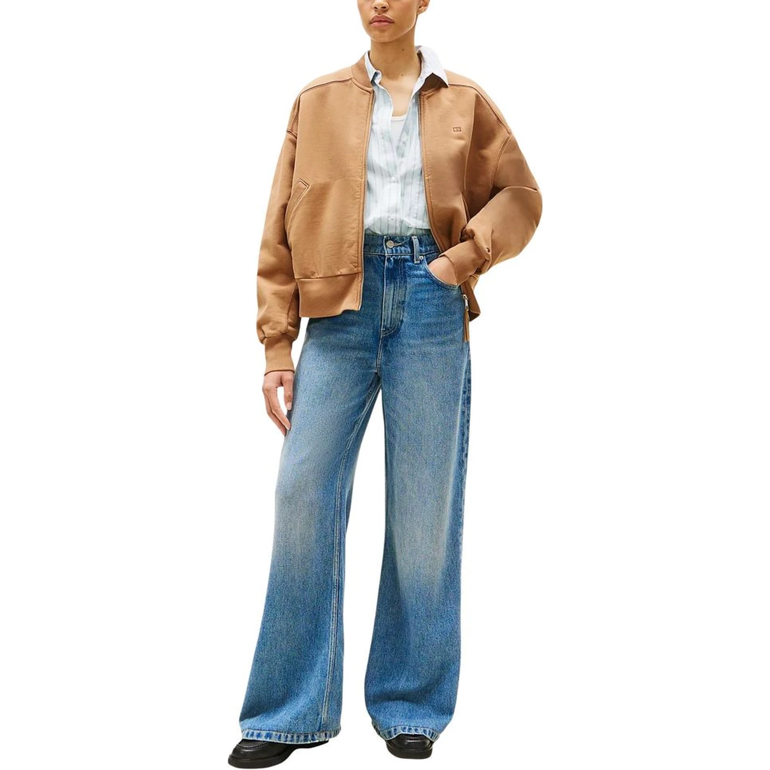 Blue Lyocell Bootcut Jeans