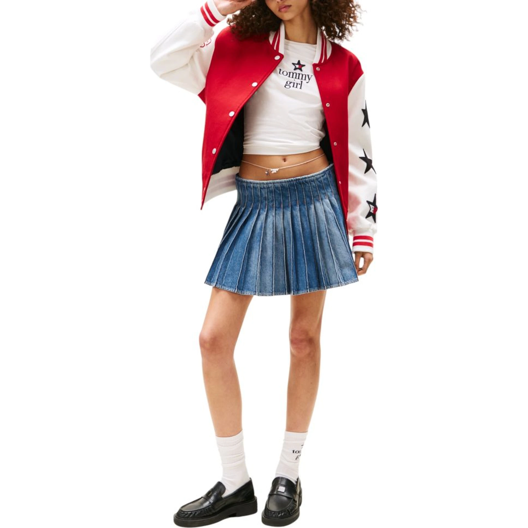 Blue Recycled Cotton Mini Skirt