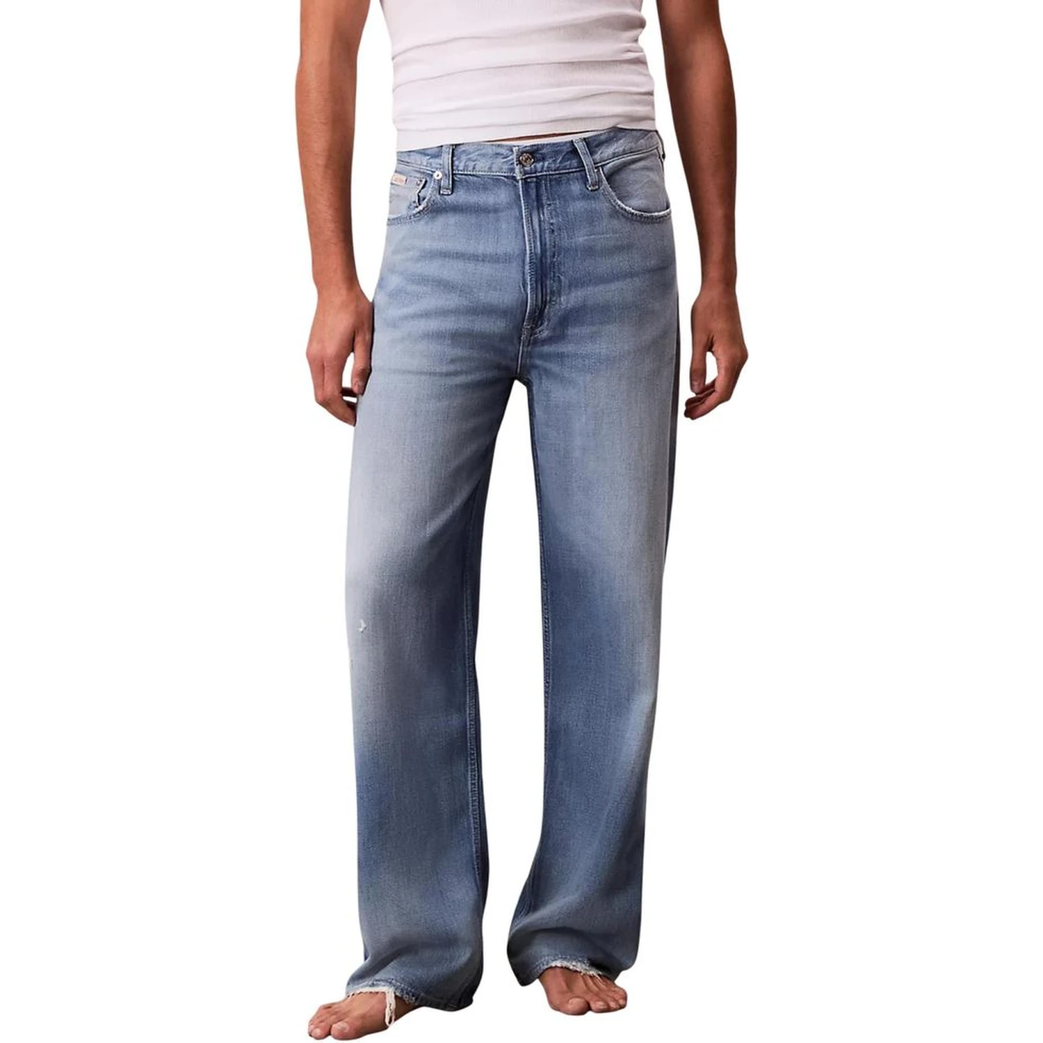 Blue Lyocell Relaxed Fit Jeans