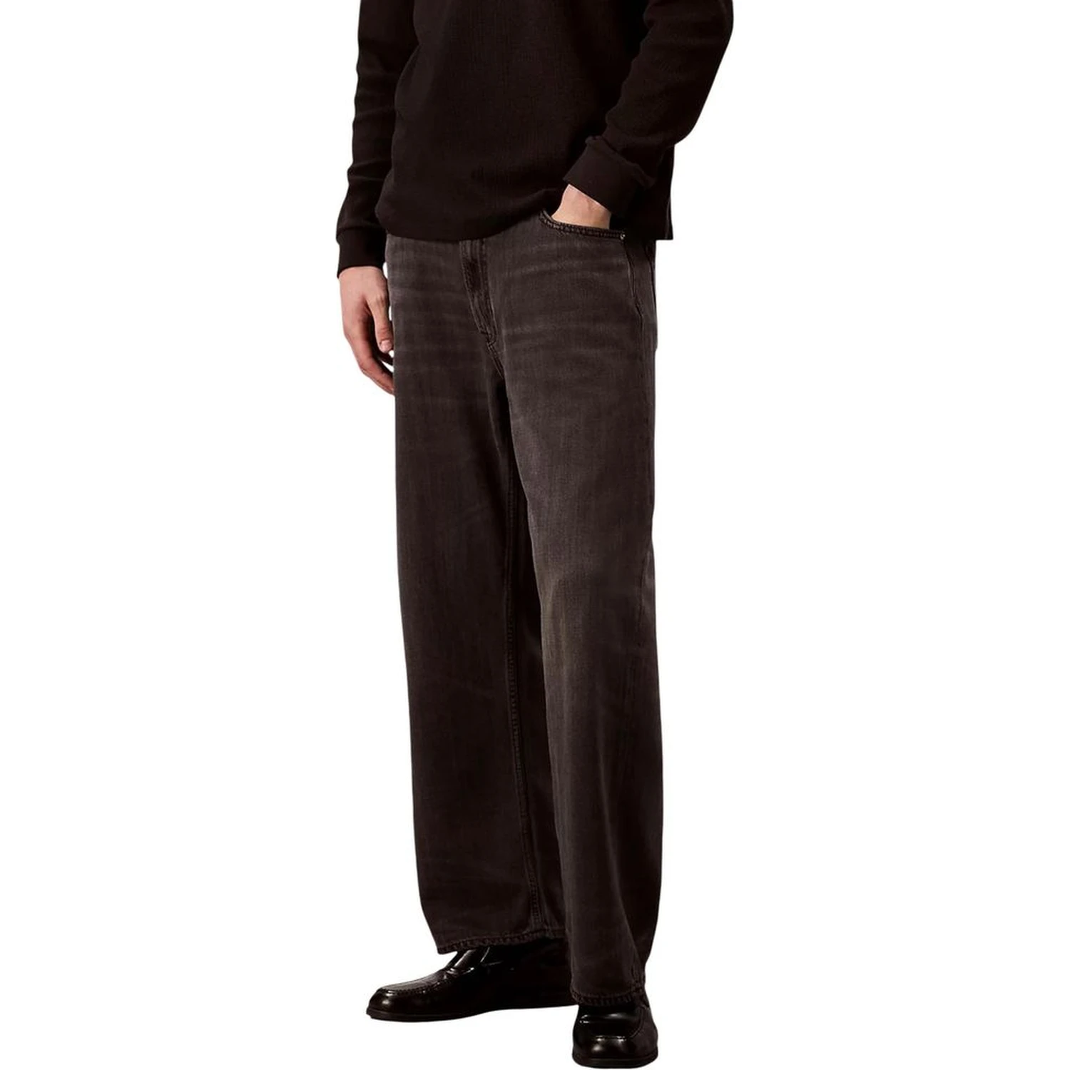 Black Lyocell Relaxed Fit Jeans