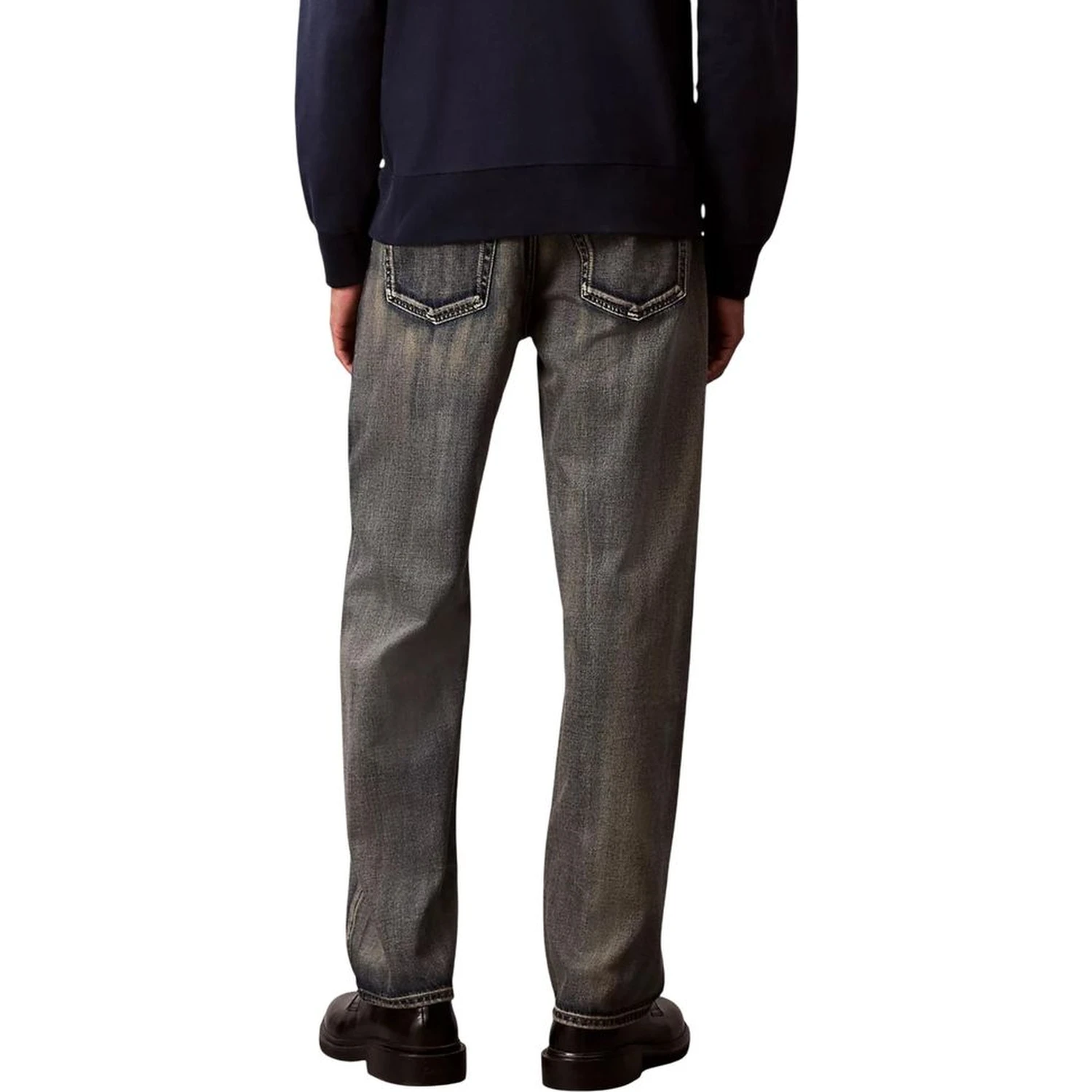 Beige Cotton Relaxed Fit Jeans