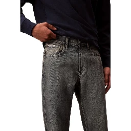 Beige Cotton Relaxed Fit Jeans