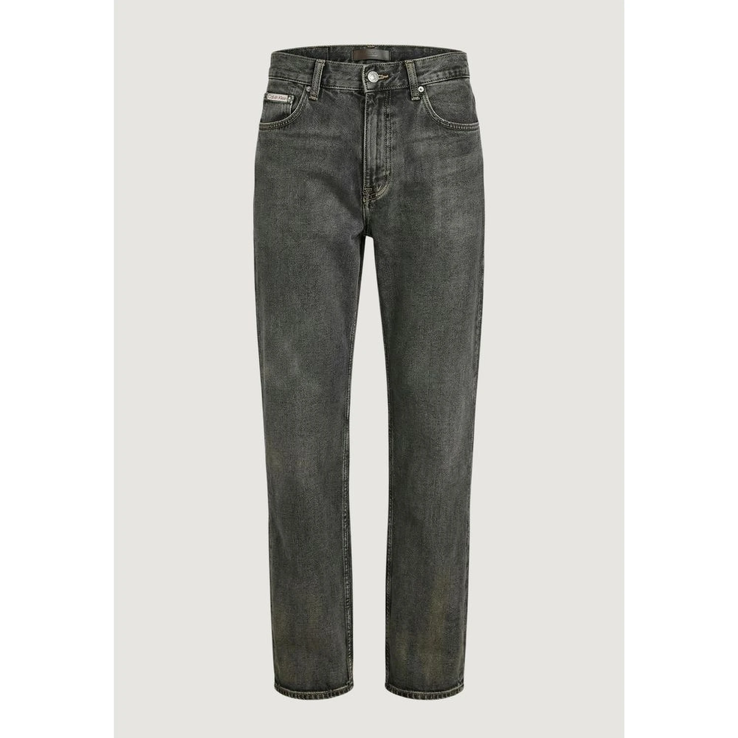 Beige Cotton Relaxed Fit Jeans