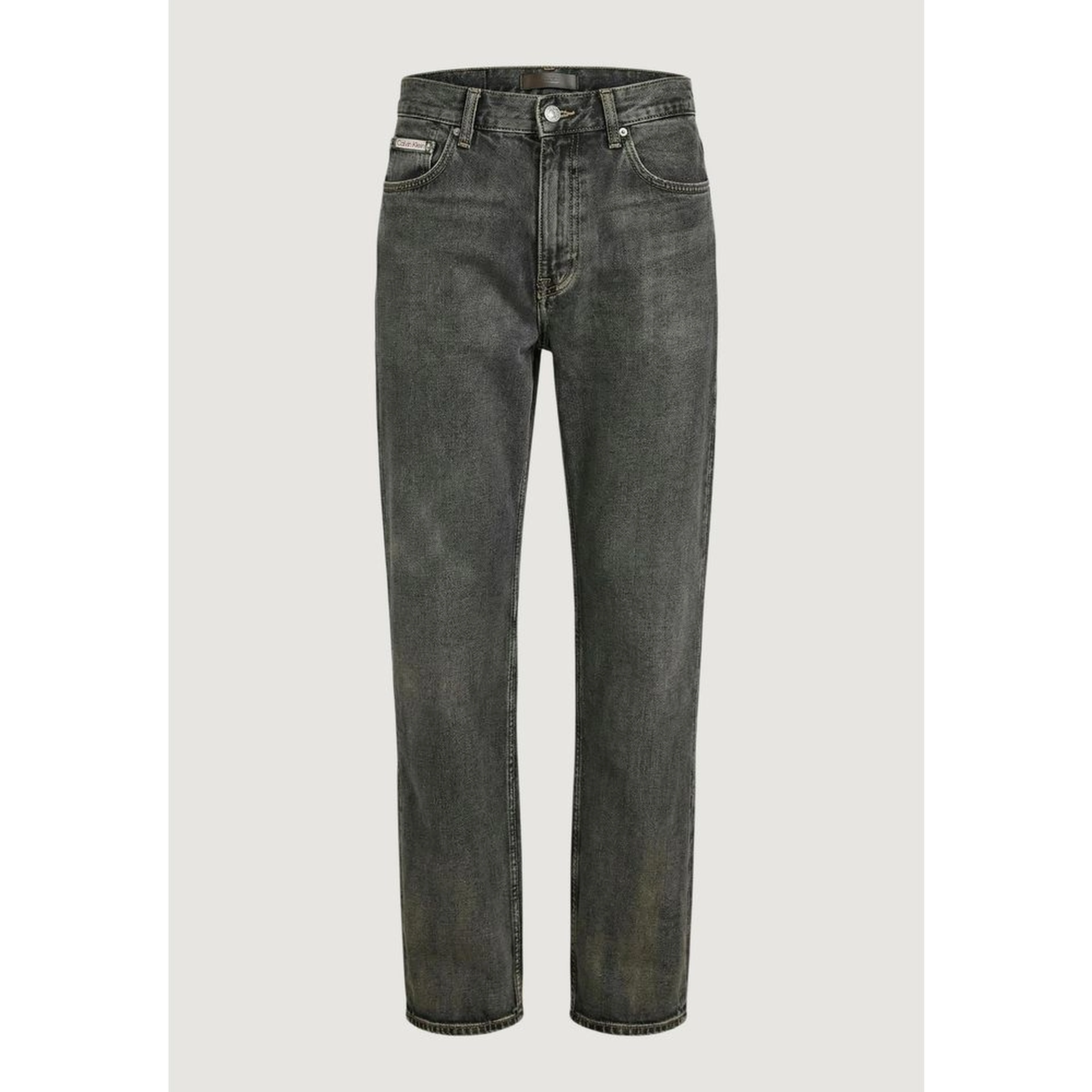 Beige Cotton Relaxed Fit Jeans