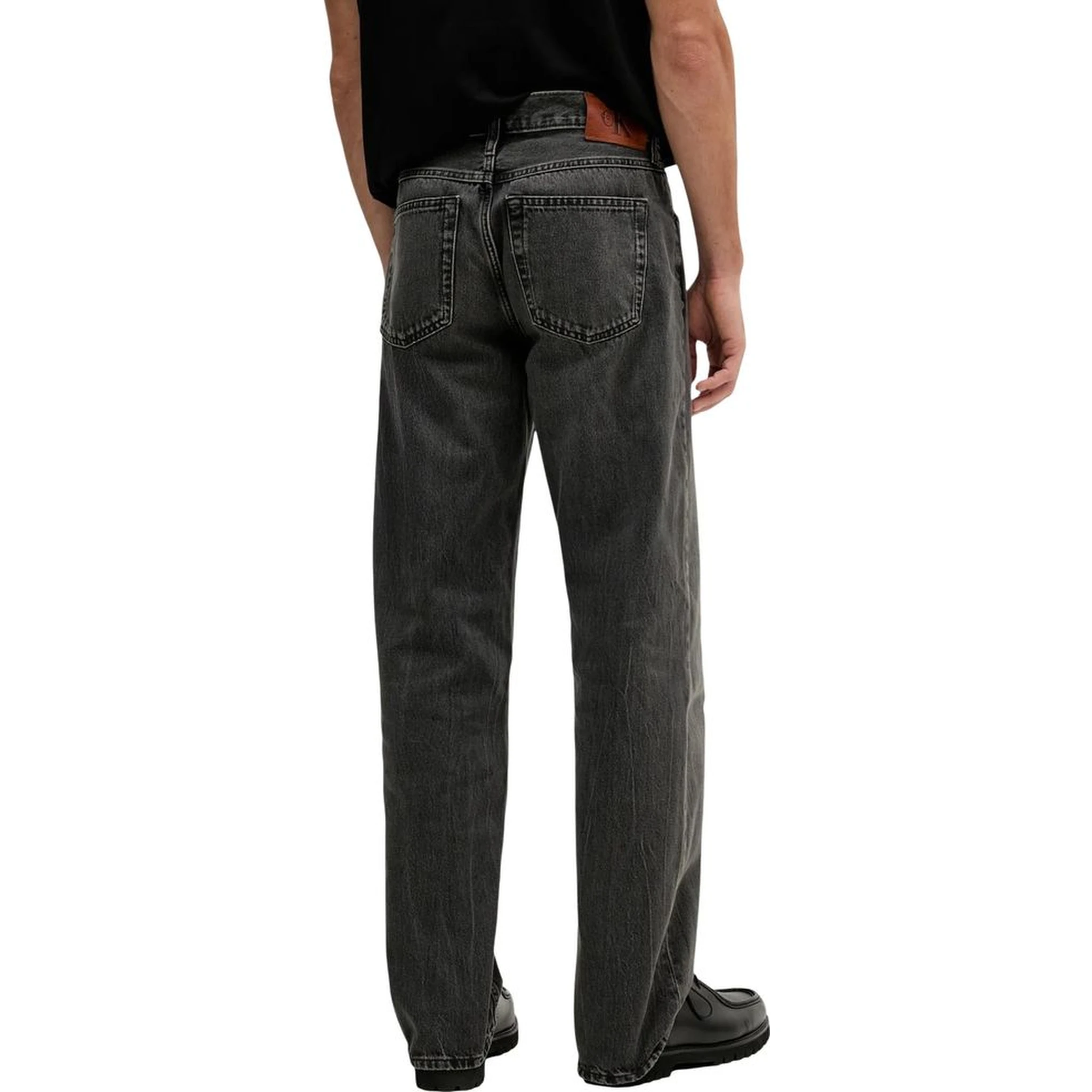 Black Cotton Relaxed Fit Jeans