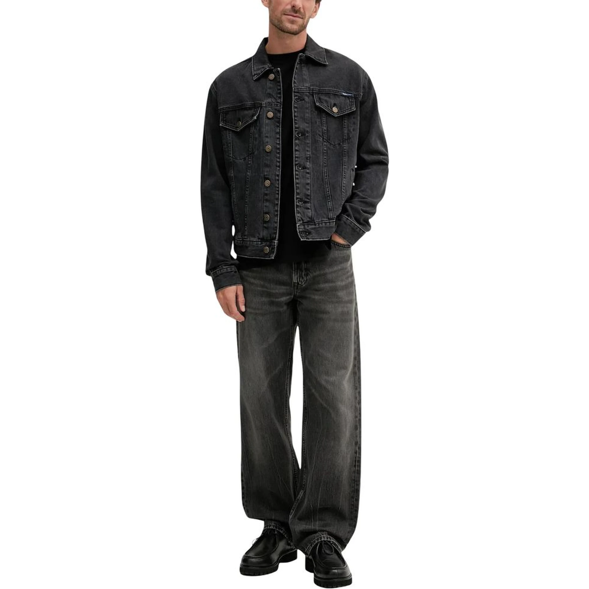 Black Cotton Relaxed Fit Jeans