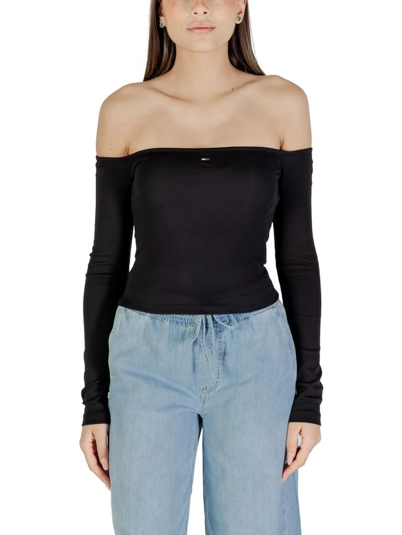 Black Recycled Cotton Long Sleeve T-Shirt