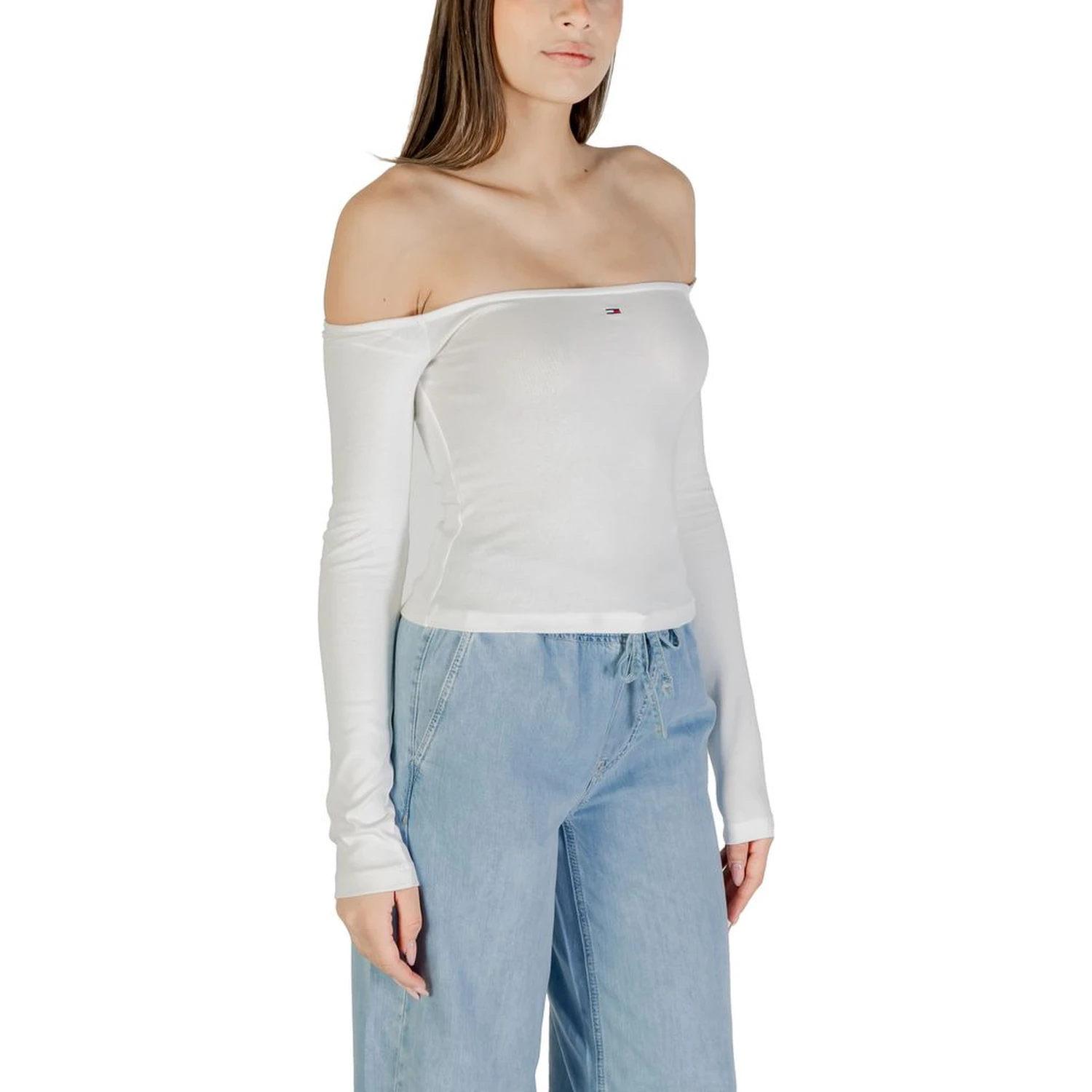Cream Recycled Cotton Long Sleeve T-Shirt
