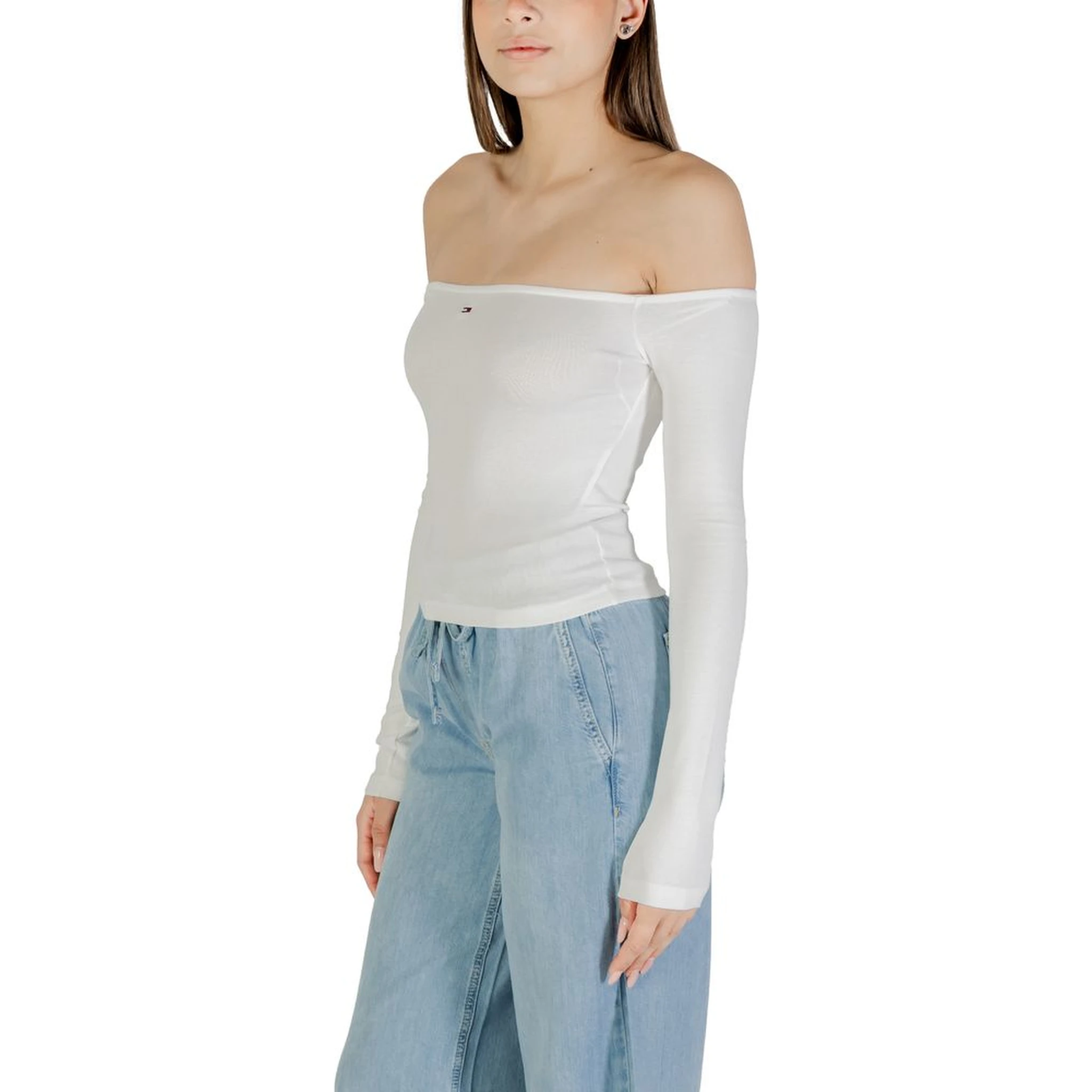 Cream Recycled Cotton Long Sleeve T-Shirt