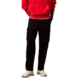Black Cotton Cargo Pants