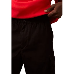 Black Cotton Cargo Pants