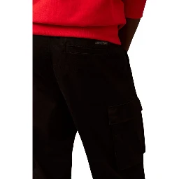 Black Cotton Cargo Pants