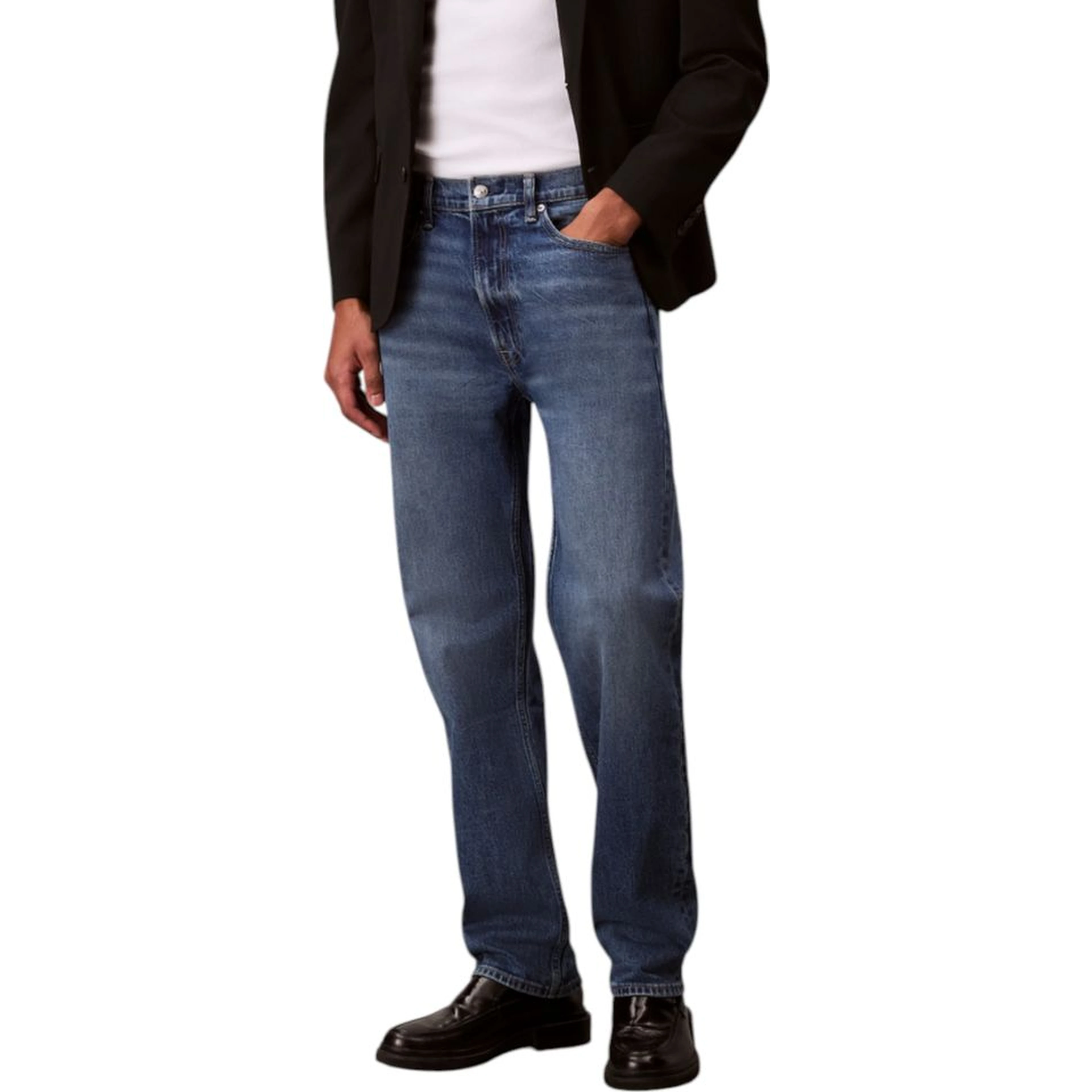 Blue Cotton Relaxed Fit Jeans