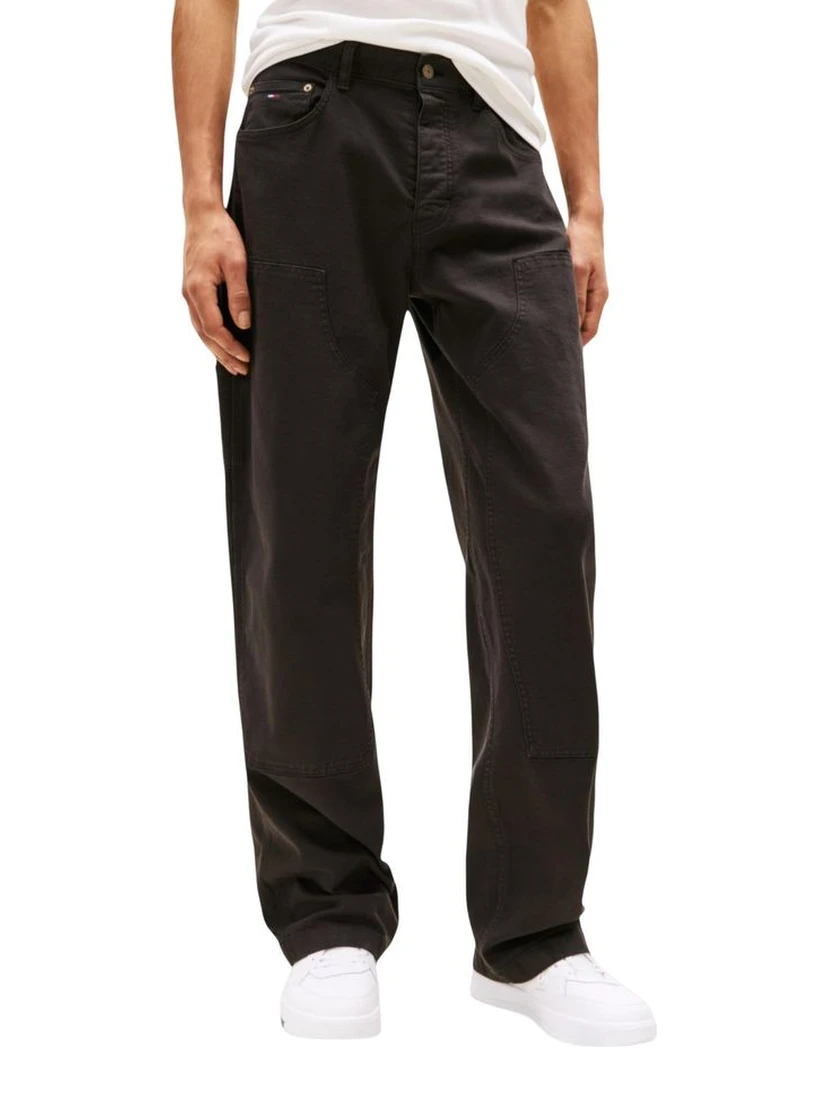 Black Organic Cotton Casual Pants