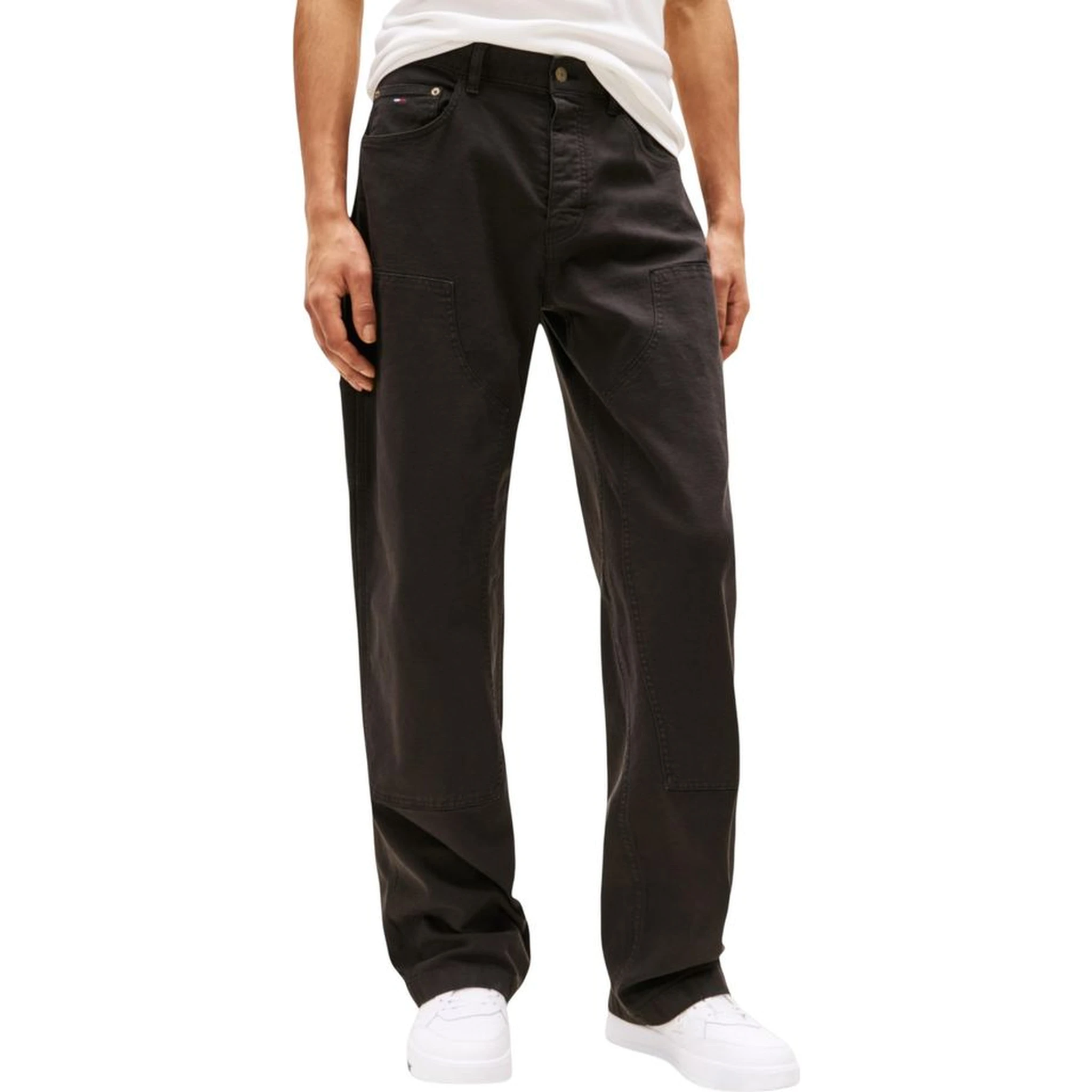 Black Organic Cotton Casual Pants